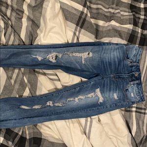 American eagle curvy super hi-rise jeggings .